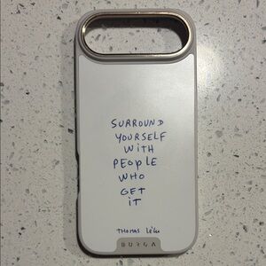 BURGA White iPhone Air Case with Motivational Message